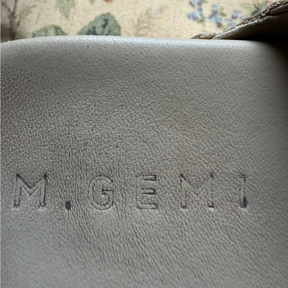 M. Gemi Cream Mules with Woven Leather and Wooden Sole - Picture 9 of 9
